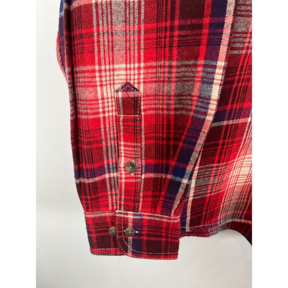 Old Mill Red Plaid Flannel Long Sleeve Shirt XL - Picture 5 of 9